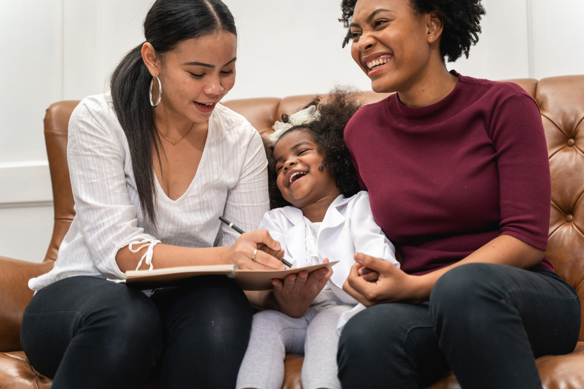 A family enjoying an activity together
